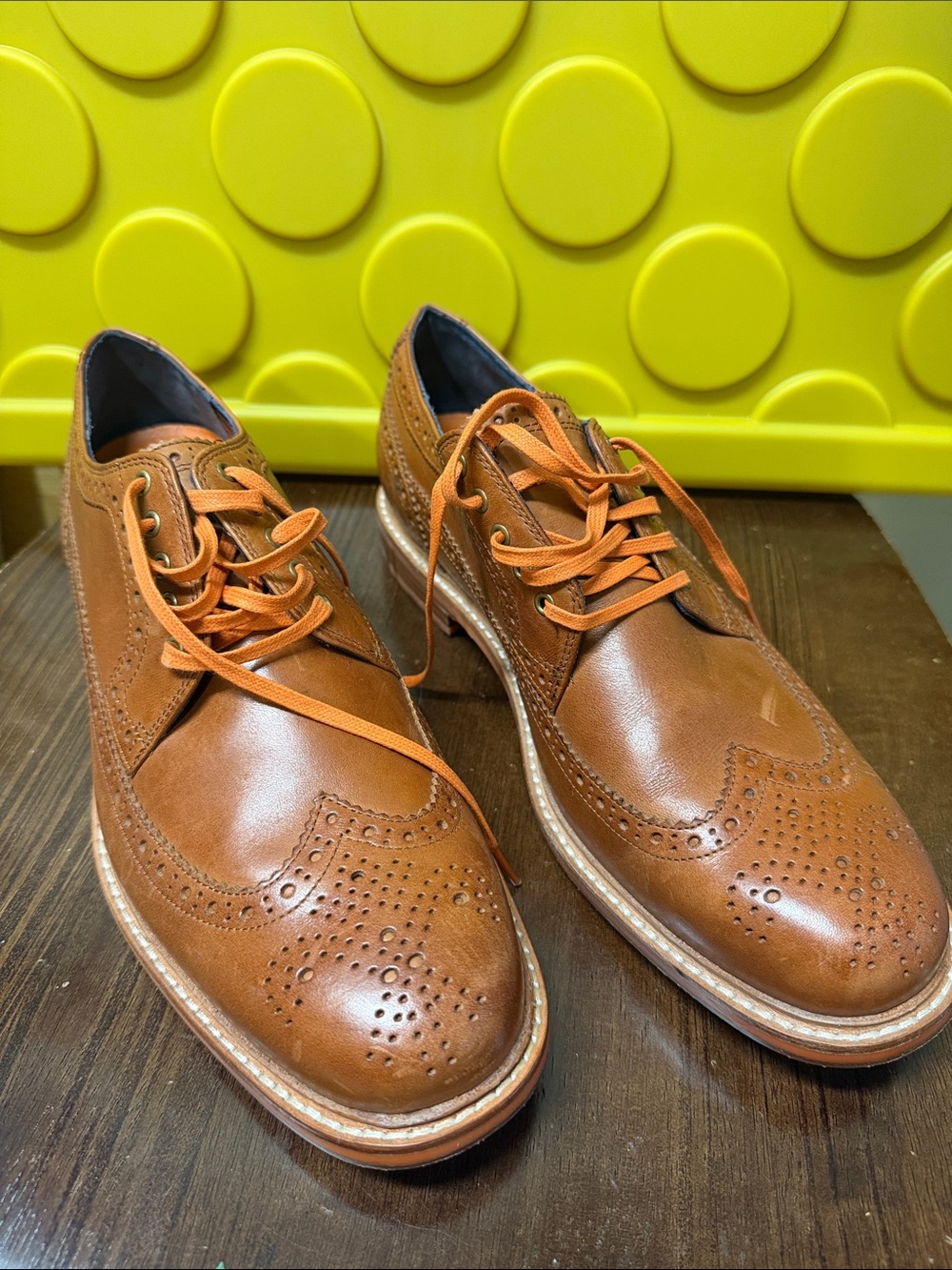 Cole Haan Chestnut Brown Wingtip Leather Oxfords